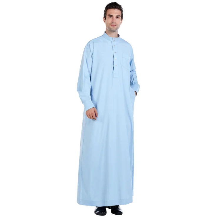 Wholesale Men Cheap Price Clothing Hot Sale Splicing Arab Middle Eastern Muslim Thobe/Thawb Islamic