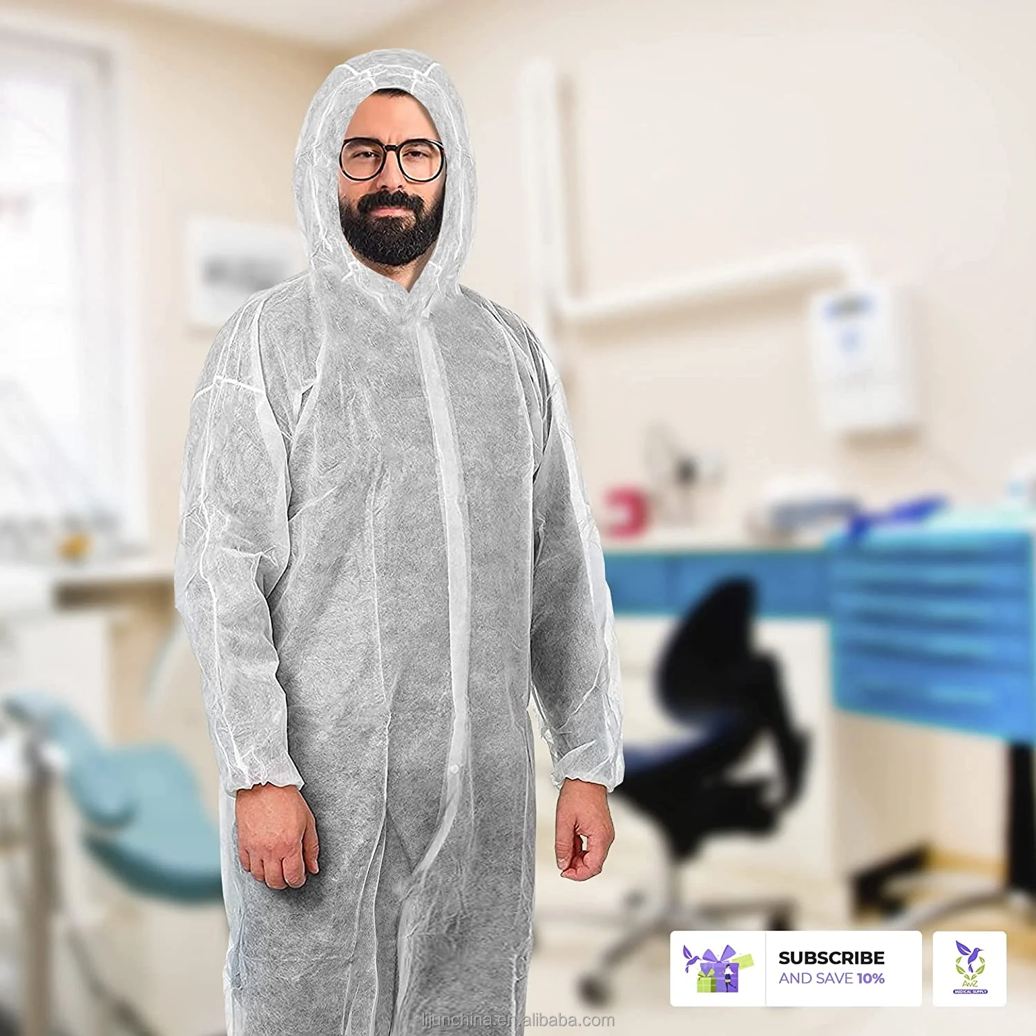 Safety Red Sms Pe Type 56 Yellow 50 Orange White Reflective Durable SMS Non Woven Disposable Medical Surgical Overall Coverall