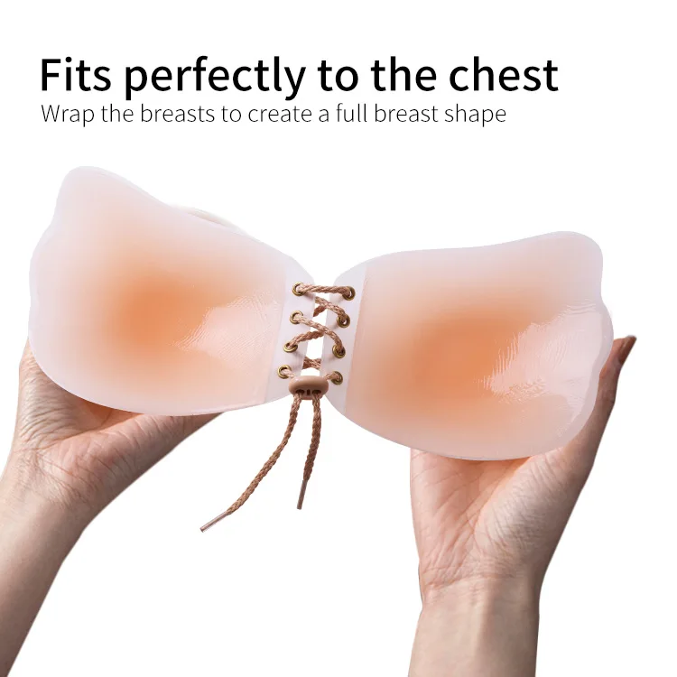 push gather waterproof sticky silicone nipple closure bralette tops strapless bra for small boobs