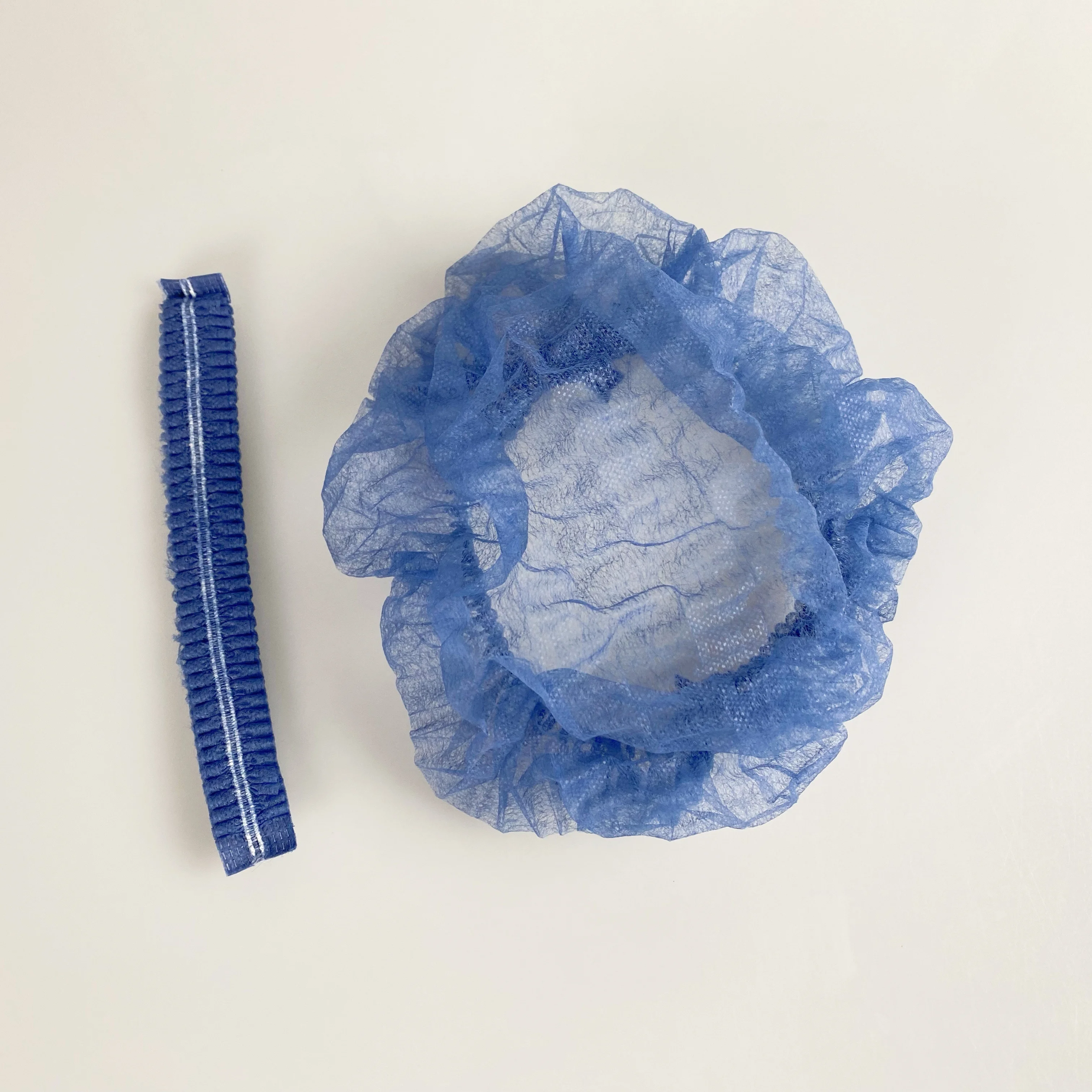 Disposable Medical Non woven strip cap bouffant head cover Hair Net surgical Mob Cap