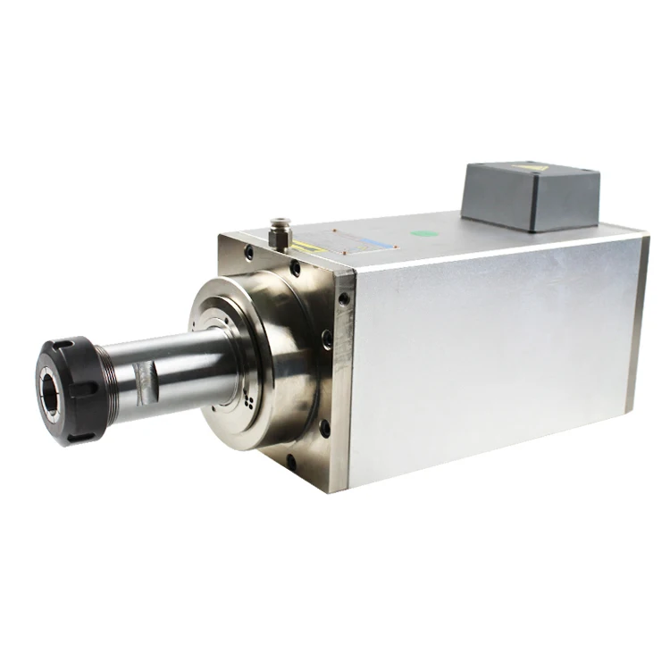 Precision and high speed 8.0KW ER25 square flanged  Customized spindle motor with extended shaft