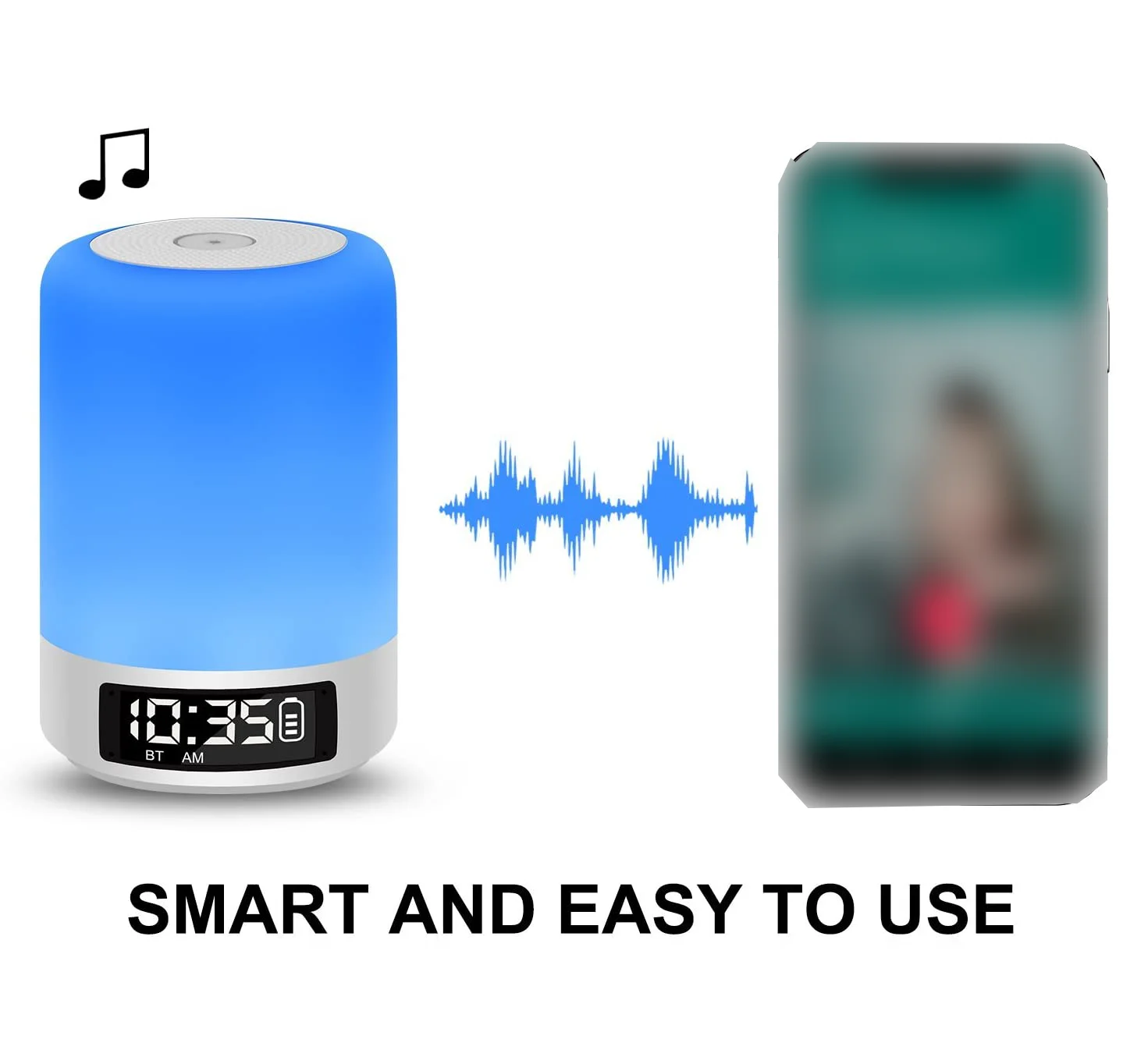 Hthconvey LED Desk Lamp Night Light Portable Speaker lamp With Alarm Clock and timer