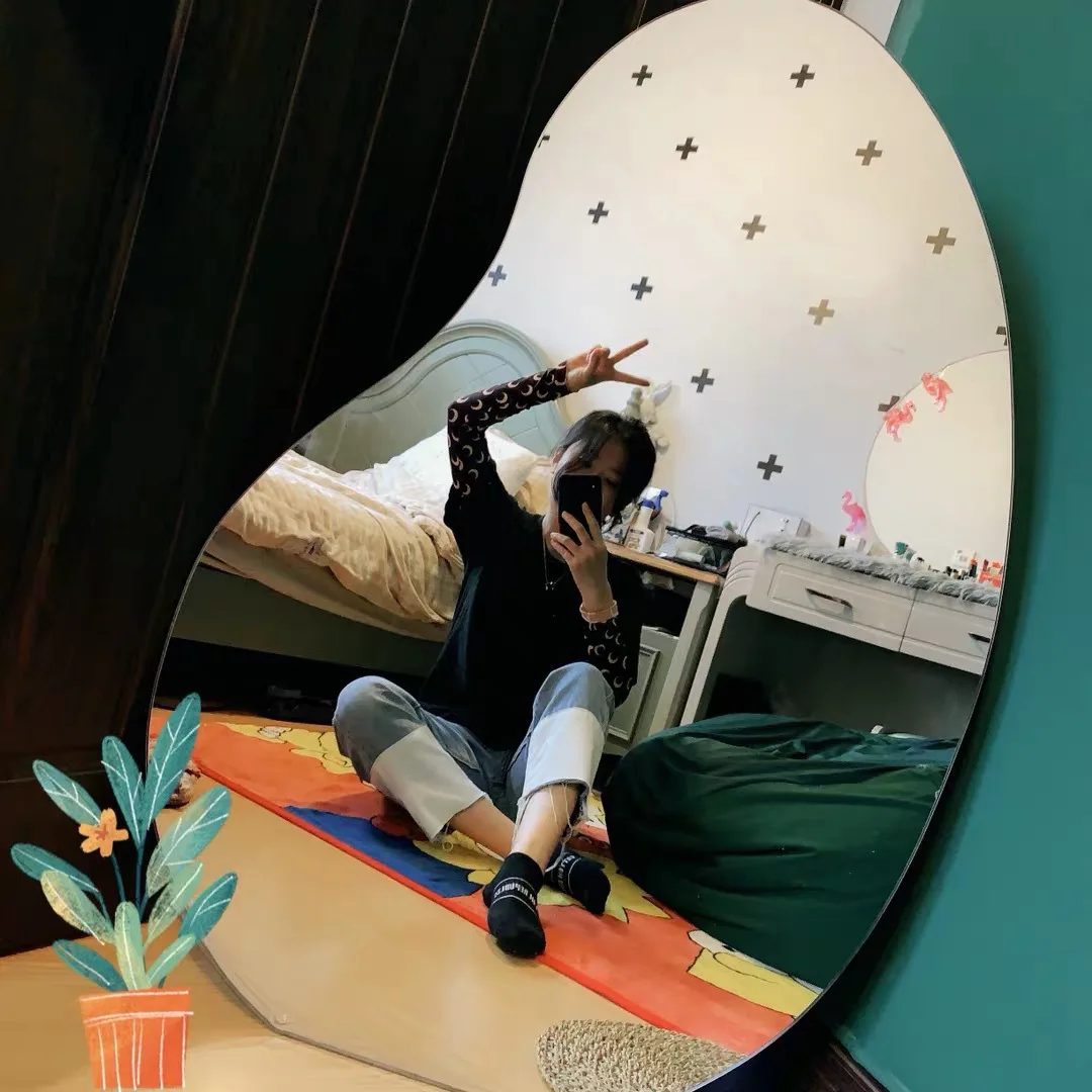 wholesale 3mm frameless oval mirror glass with polish edge