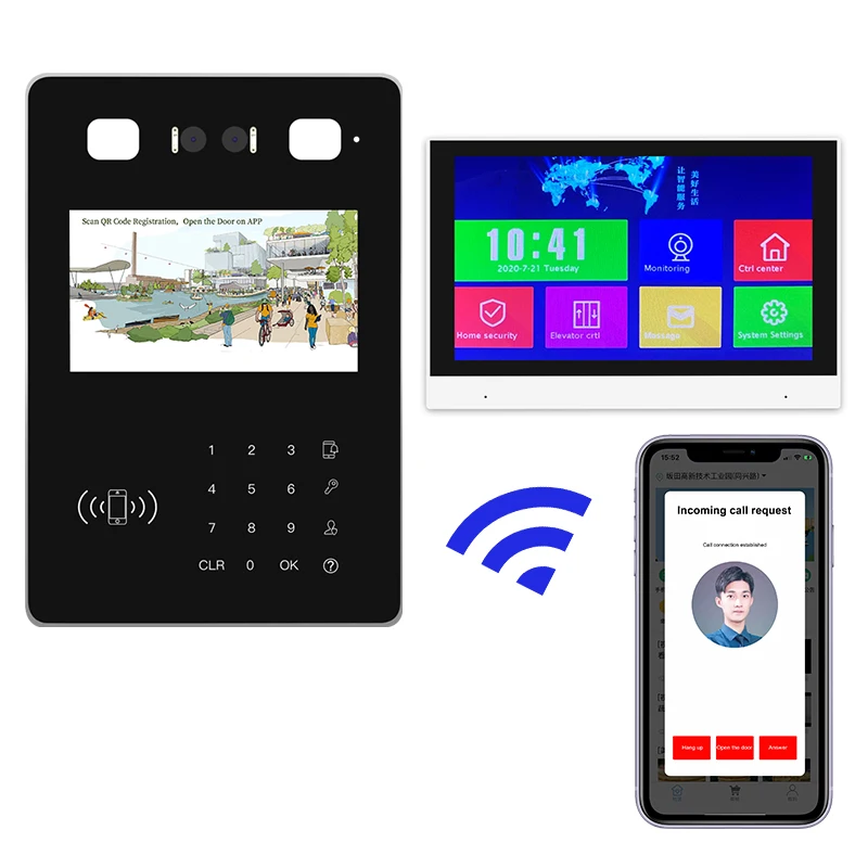 Color Video Door Phone 4 Wires Video Intercom System with 4 Inch Monitor Factory Price cloud Video Intercom with Door Release