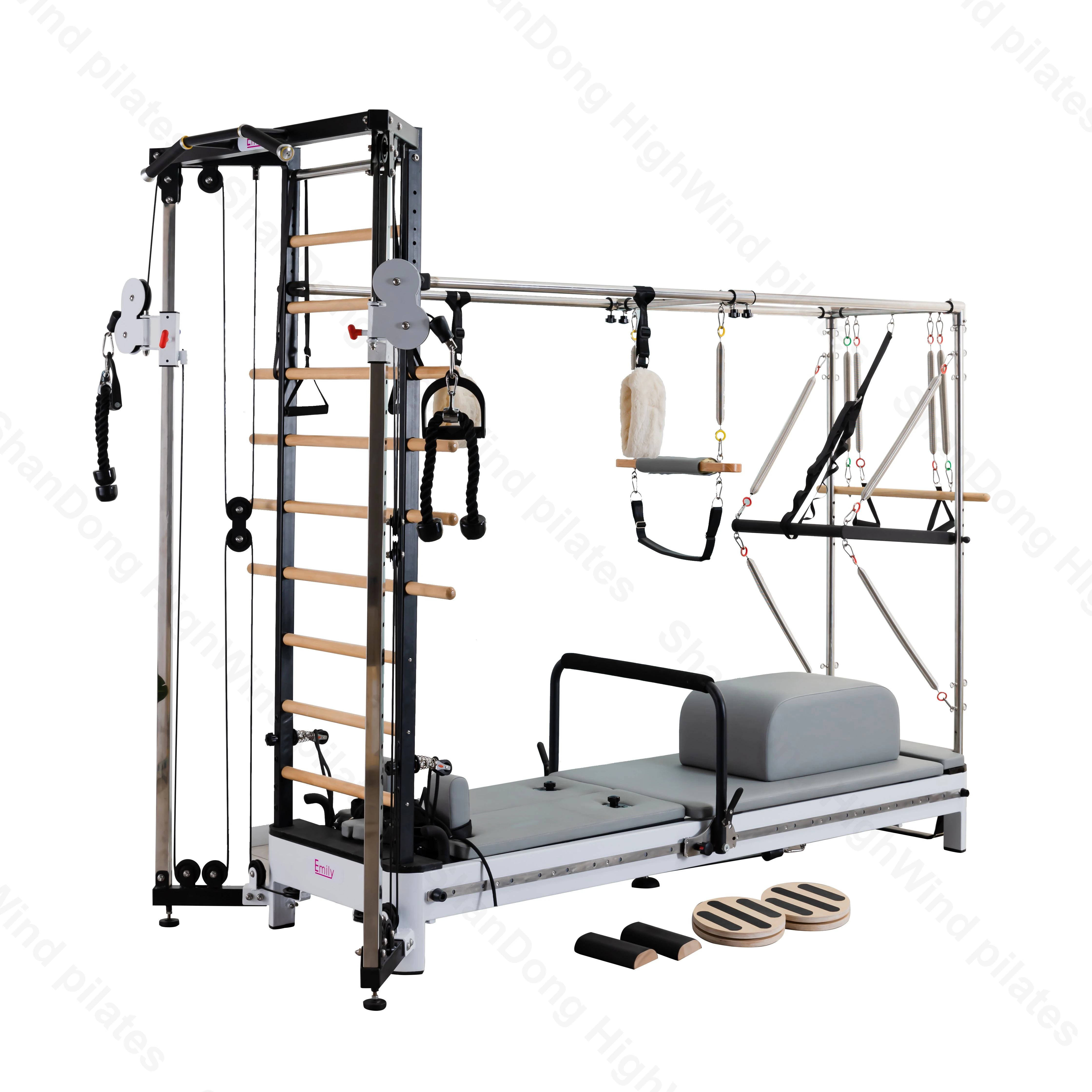 Premium quality pilates gym fitness equipment new design multifunctional pilates reformer machine for studio home use