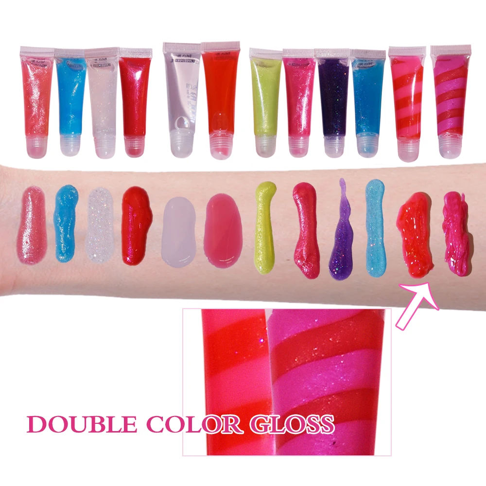 Lip Gloss with Key Chain Custom Logo Lip Gloss Tube Vendor Pouch Pencil Lip Gloss No Labels