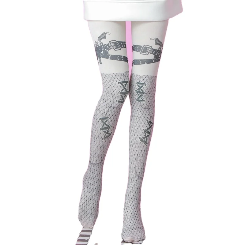 Дизайнерские женские колготки со вставками, пикантные модные колготки с принтом на заказ