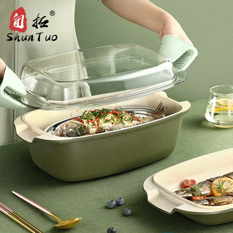 
Spruce green cookware set manufacturers wholesale ceramic cooking pot pcs aluminum steamer pot cookware 