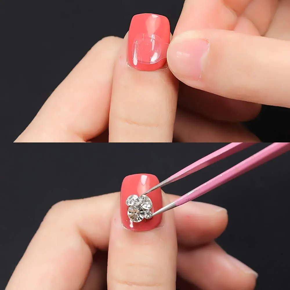 24 шт Nail Art желе двусторонняя клейкая вкладки для ногтей клей супер липучие пресс нанесения с помощью клея