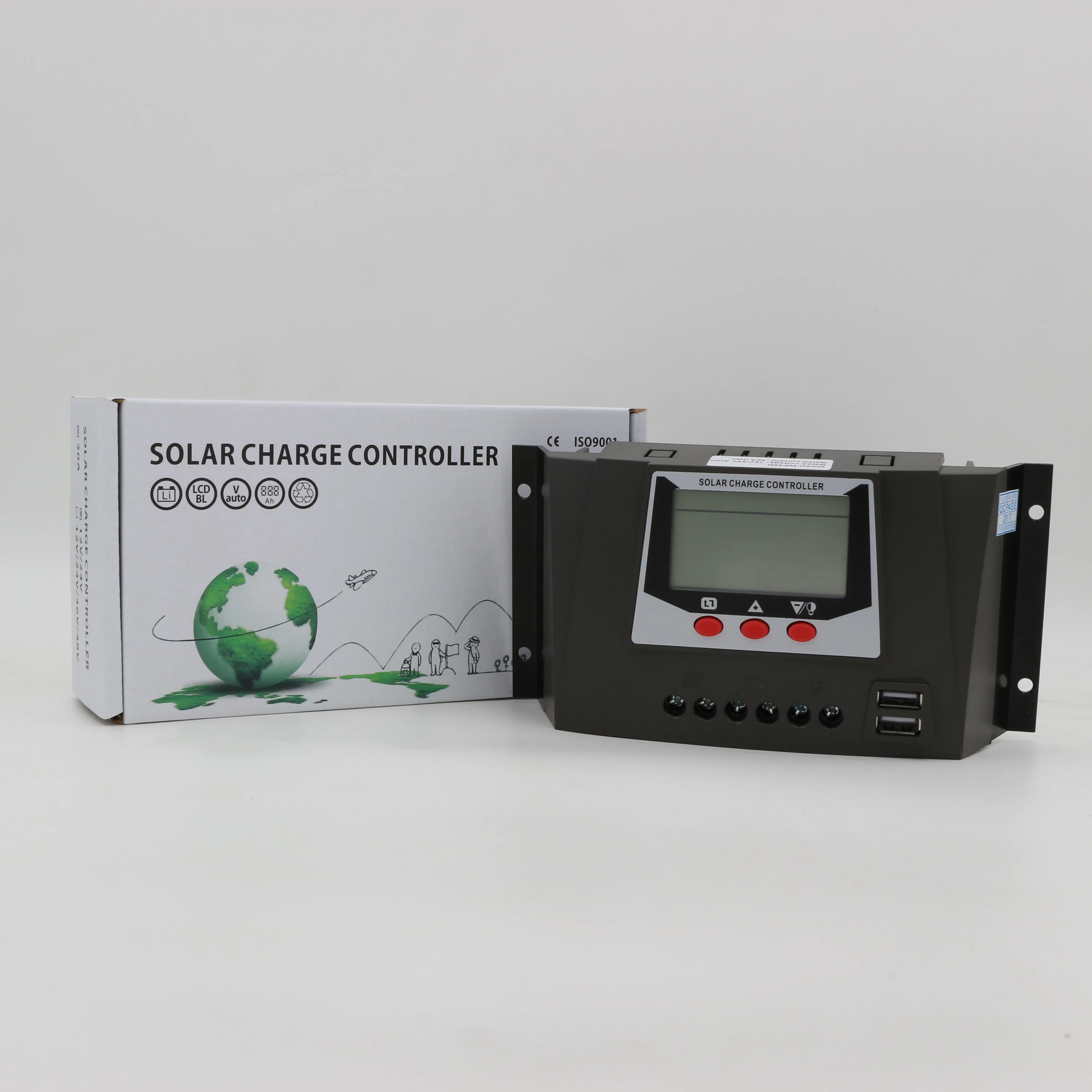 30A 12/24/36/48V  MANUAL PWM  SOLAR CHARGE CONTROLLER FOR SOLAR ENERGY