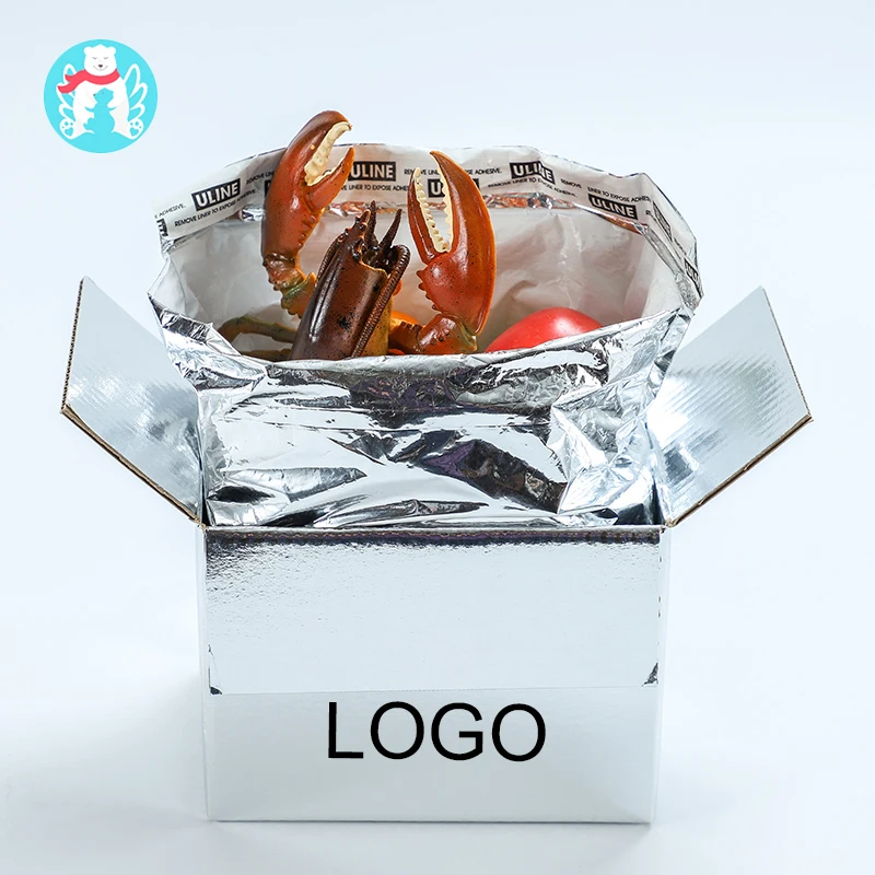Sausage Ship Containers Foam Insulated Aluminum Foil Carton Custom Thermal Food Container Hot or Cold for Hours Packaging Box