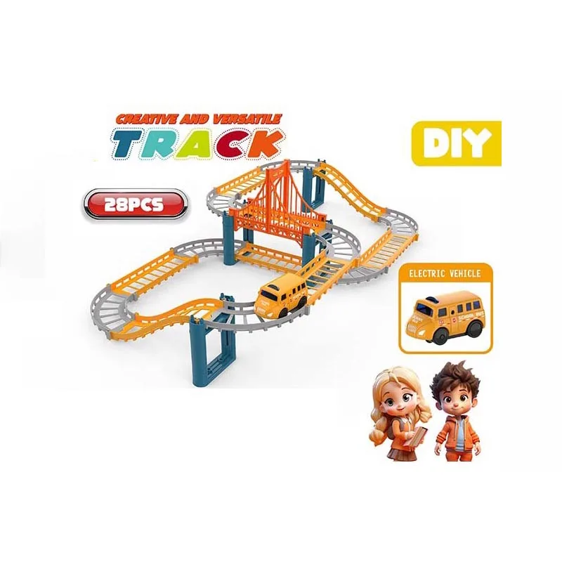 DIY Toy Car Track Electric Rail Trains Assembly High-Speed Track Toys Set