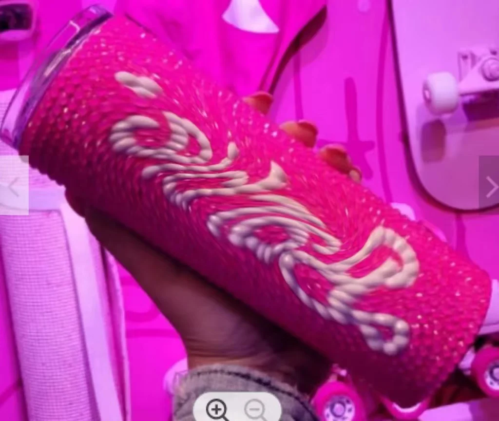 Bling Design Studded Rhinestone Diamond Cute Bling Straight Cup the Cow Pattern Water Bottle with Lid and Straws