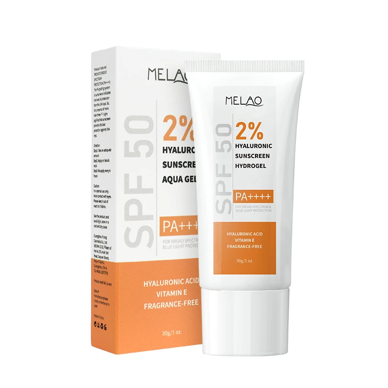 MELAO Water Gel Type Transparent Sunscreen Waterproof Private Label Skin Aqua Sunscreen Spf 50