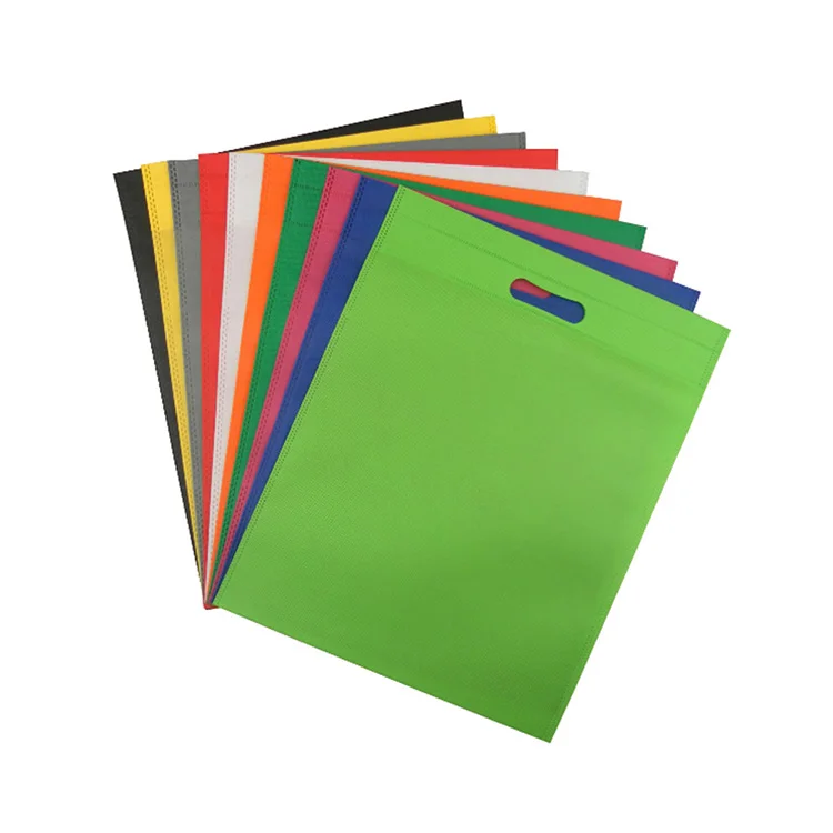 
Shopping Bag with Logs Eco Friendly Promotional Shopping Environmental D Cut Handle Non-woven Fabric Accept Customized Logo 