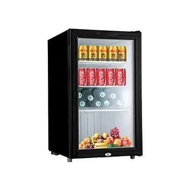 Home Hotel Outdoor Camping Portable Upright Mini Single Door Refrigerator Glass Door Table Showcase