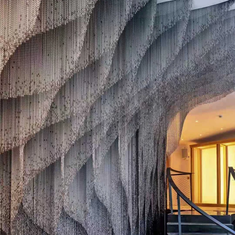 wholesale metal aluminum chain link curtain for ceiling decoration