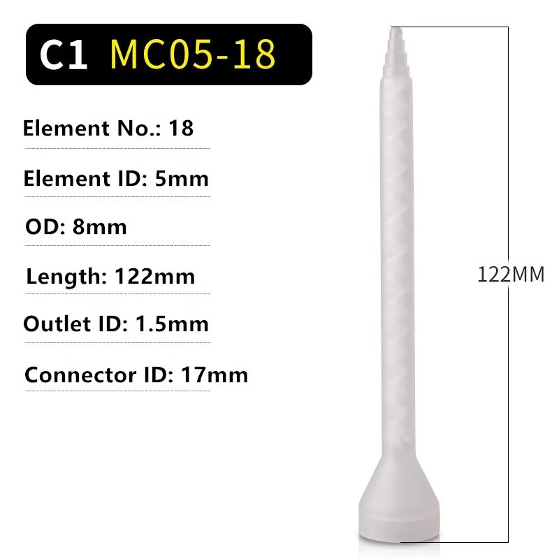 MC05-18 Plastic Epoxy Mixer Ball Mouth Adhesive Dispenser Mixing Tip