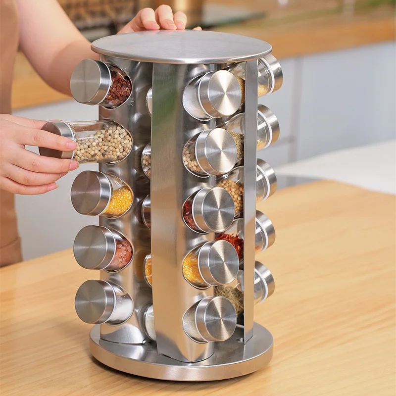 New Spice Rack 360 Degree Rotating Kitchen Spice Bottle Rack Kitchen Spice Rack for Kitchen
