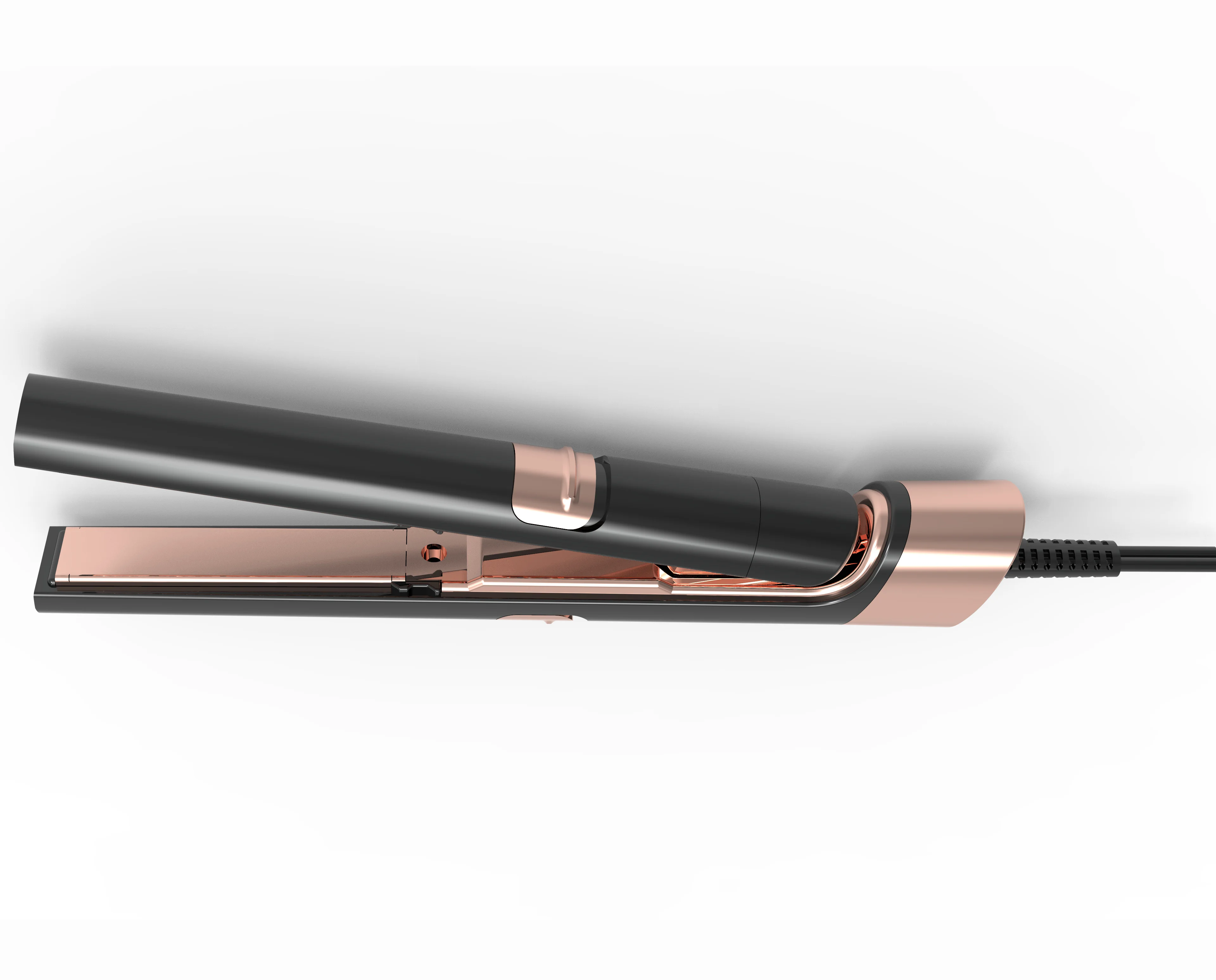 
QL-6606 AC Hair Salon Equipment Private Label Titanium Flat Iron Hair Straightener Black OEM 