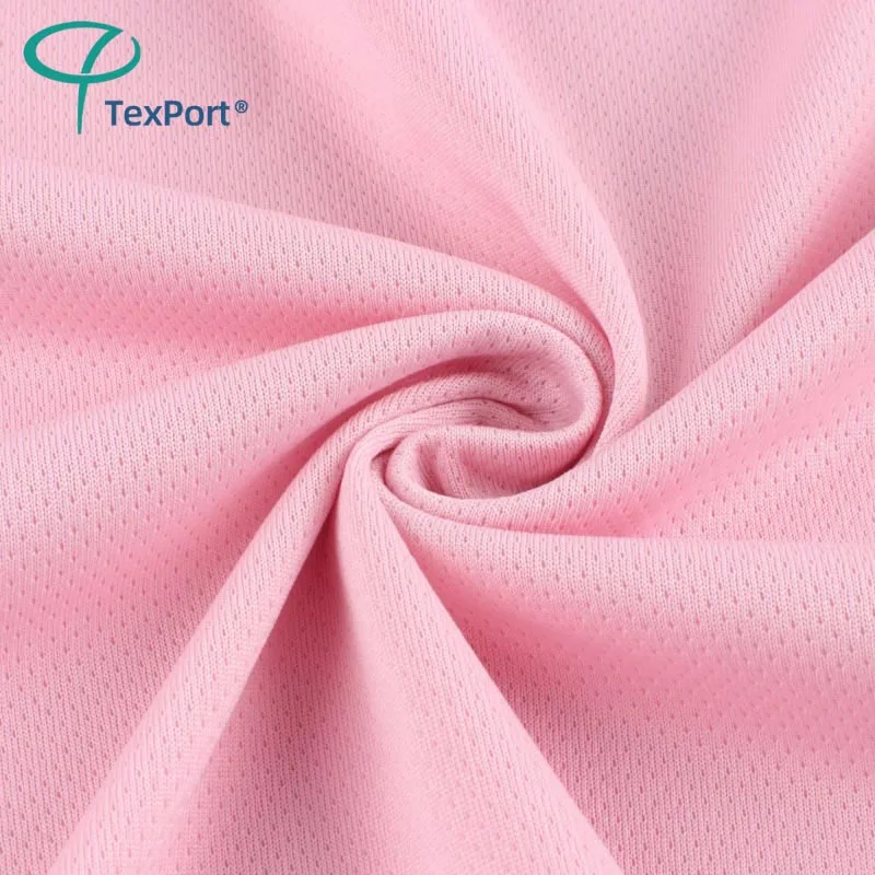 China Factory 100% Polyester 180gsm Stretch Single Sided Mesh Textile Fabric Small Medium Hole For Sportswear Garment