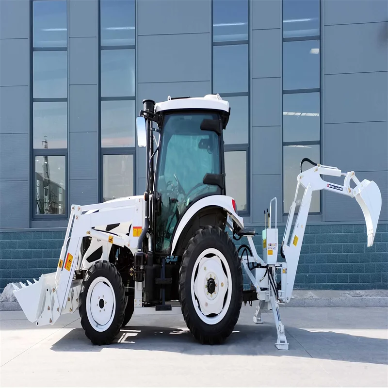 Agricultural machinery wheel mini tractor with front loader and backhoe with front loading and backhoe digger