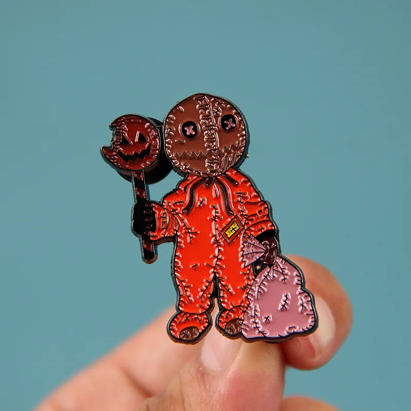 Horror Movie Trick R Treat Enamel Pins PUMPKIN Sam Metal Brooch Badge Fashion Jewellery Clothes Hat Backpack Accessory Gifts
