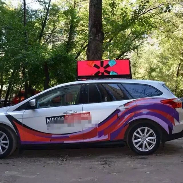 Waterproof Outdoor Double Sided LED Screen Programmable Car Roof Advertising Signs Taxi Top LED Display