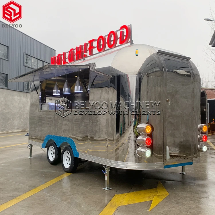 Дешевый высококачественный трейлер для пищевых продуктов Airstream с полной настройкой кухни индивидуальный брендинг мороженого и тележки