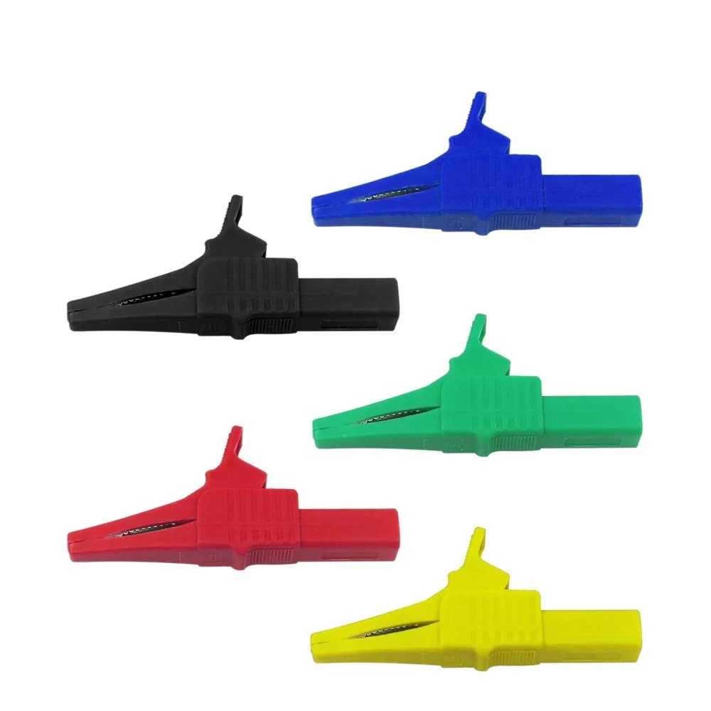 5PCS 5 colors 32A 1500V insulation alligator clip safety test clip for 4mm copper banana plug with cover