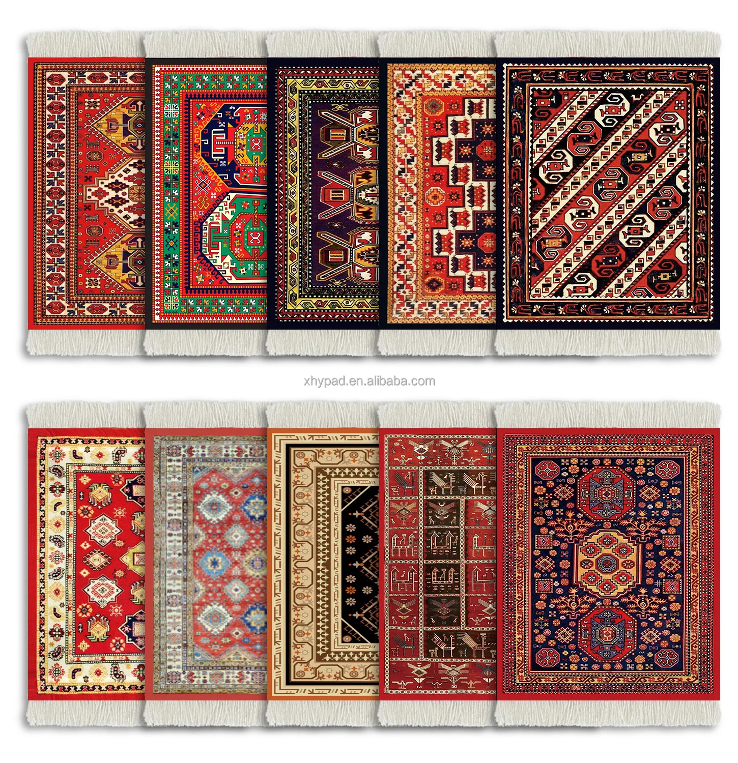 4 Pieces Rug Table Coasters Table Drink Holders Oriental Design Fabric Carpet Drink Mats Oriental Design Fabric Elegant Carpets