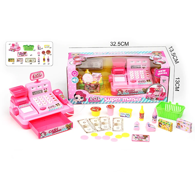 Wholesale Sale Supermarket Set Toy Pretend Game Musical Light Children Toys Cash Register Toy Set