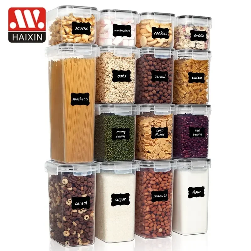 Wholesale 15PCS Kitchen BPA free Silicone Ring Design Full Sizes Plastic Clear Storage Food container