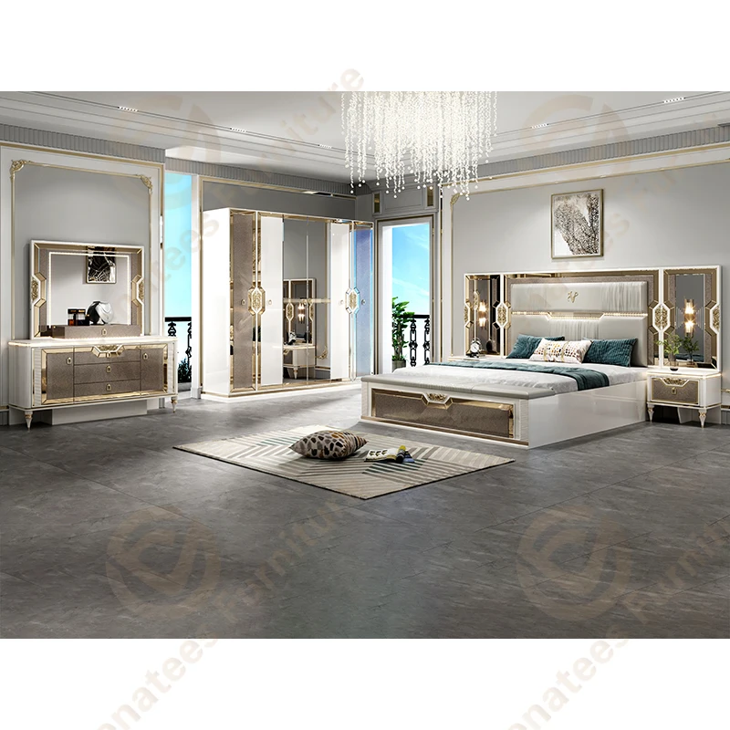 Modern Double Bed Bedroom Set Hotel Apartment Bedroom Set Queen Storage Bedroom Furniture Set
