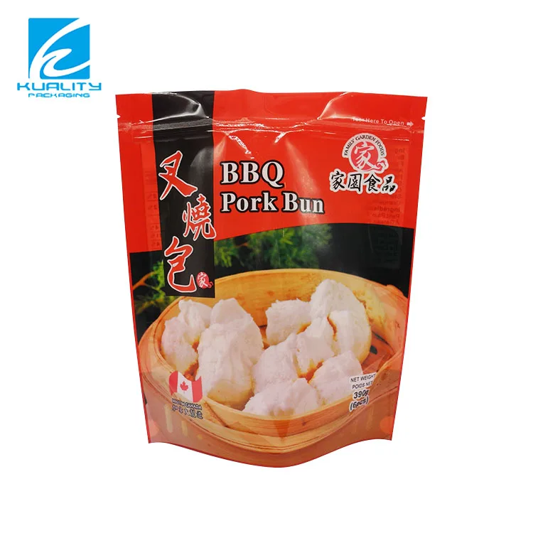 Compostable Smell Proof  Shape Doypack Sealable Zipper Lock Stand Up Pouch Mylar Bags With Window For Dumpling Packaging