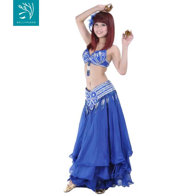 professional beads and Sequins belly dance performance costumes BellyQueen