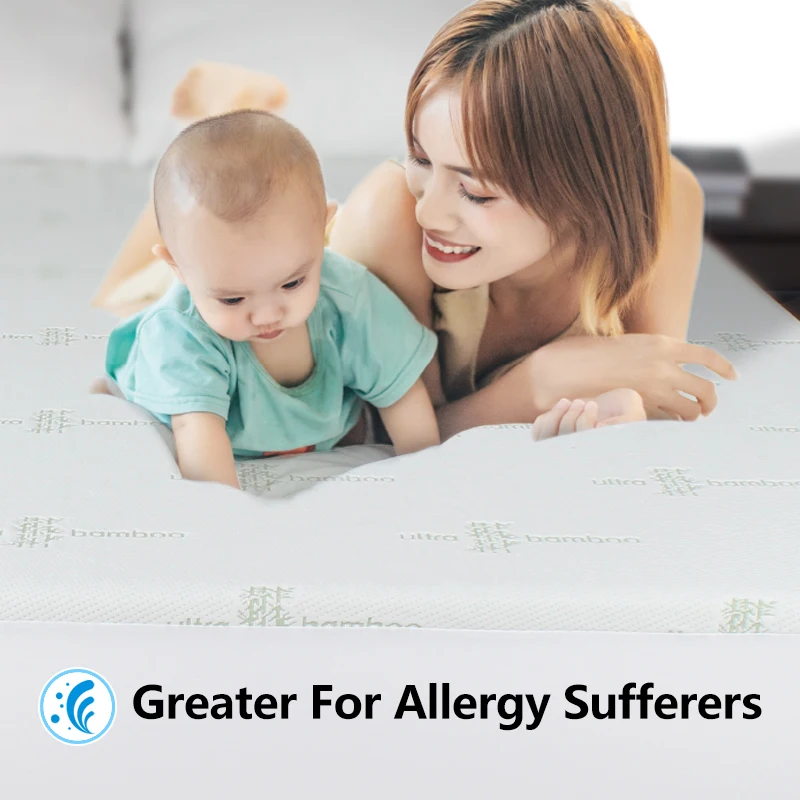 Wholesale full size anti bacteria breathable cooler bamboo jacquard fibre waterproof mattress cover protector for hotel
