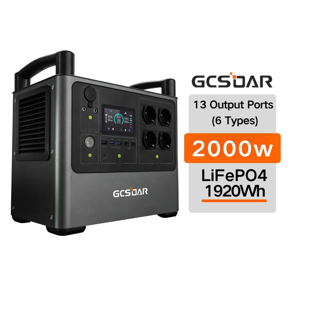 GCSOAR Singo2000 Pro APP Remote Control BMS 2000W 1920Wh Portable Power Station for Laptop Microwave Home Outdoor