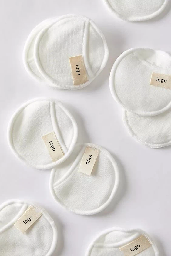 Wholesale bamboo cotton pads makeup remover logo washable face pads organic reusable face pads for women