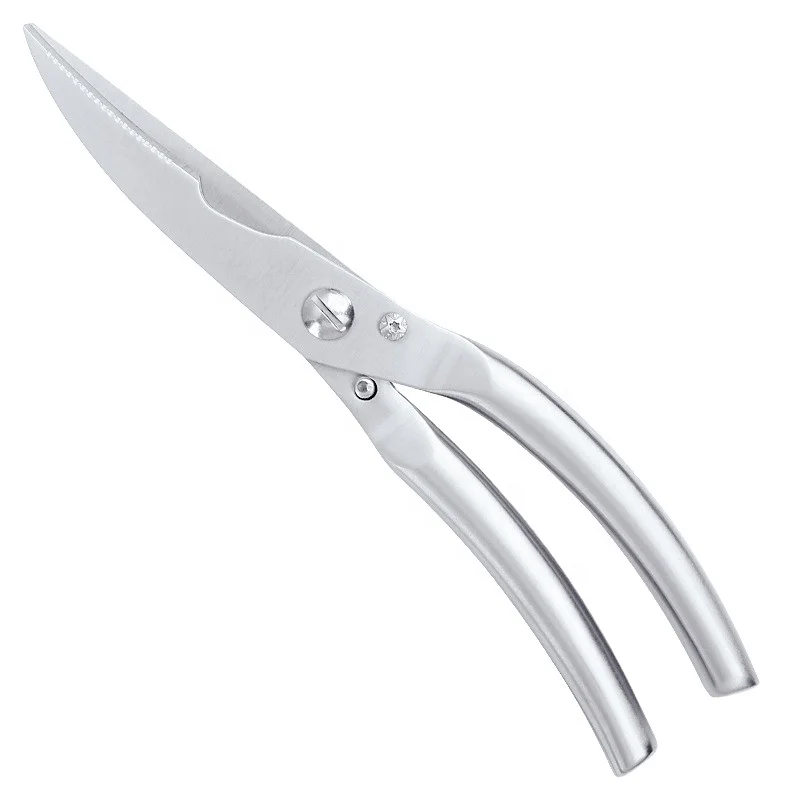Hollow handle stainless steel chicken bone scissors strong rebound multi-purpose kitchen scissors household barbecue tool scisso