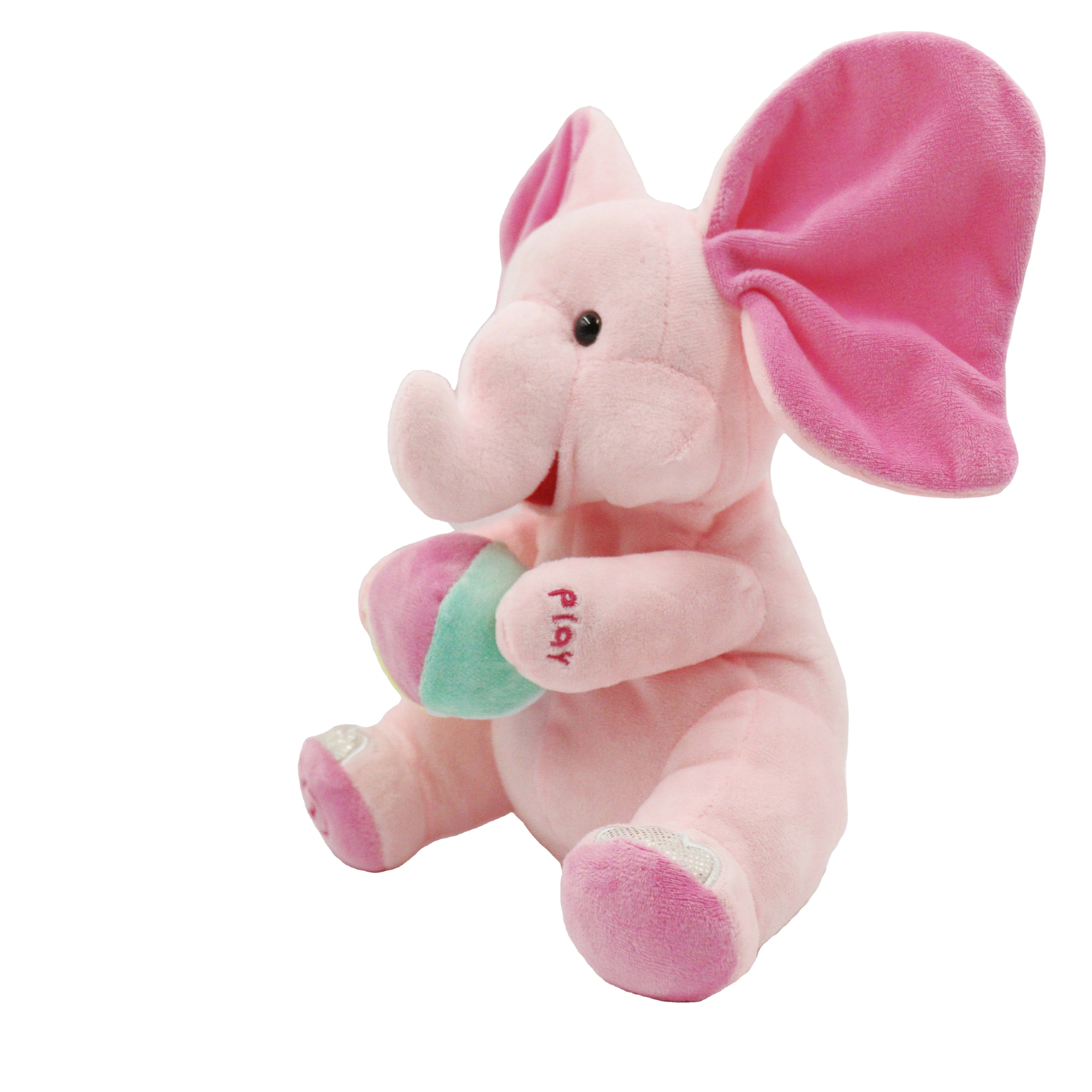 Popular Products 2024 adorkable soft Interactive function record Elephant music talking toys stuff toys electronic plush toy