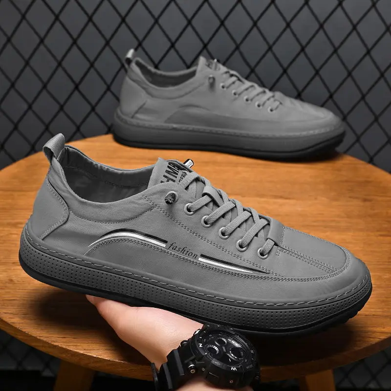 Summer New Men Street Style Leisure Skateboard Shoes Fashion leather footwear lace up men casual shoes