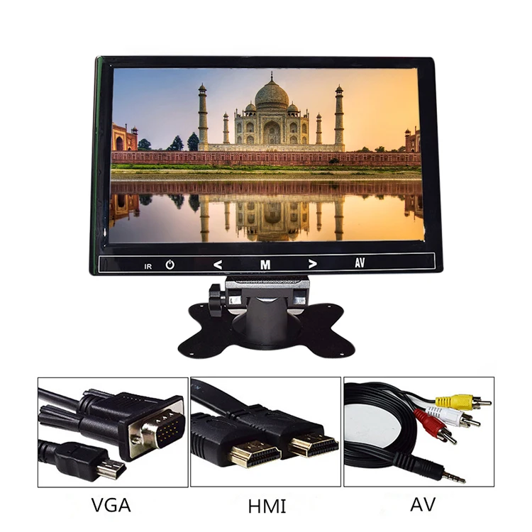 Small Size 7 inch LCD Monitor Desktop Remote Control Car Screen With AV VGA HDM Input