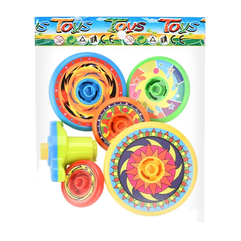 multiful person playing interactive toys 5 in 1  opp bag package ABS gyro wheel toy Spinning Top Stack Up Sets Stacking Toy