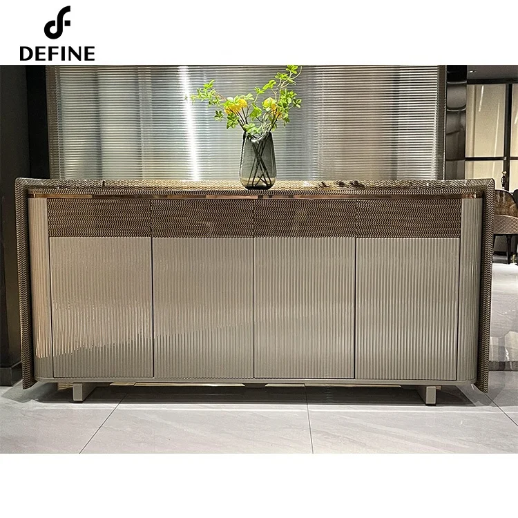 New design luxury wooden high glossy painting  storage cabinet sideboard for sale