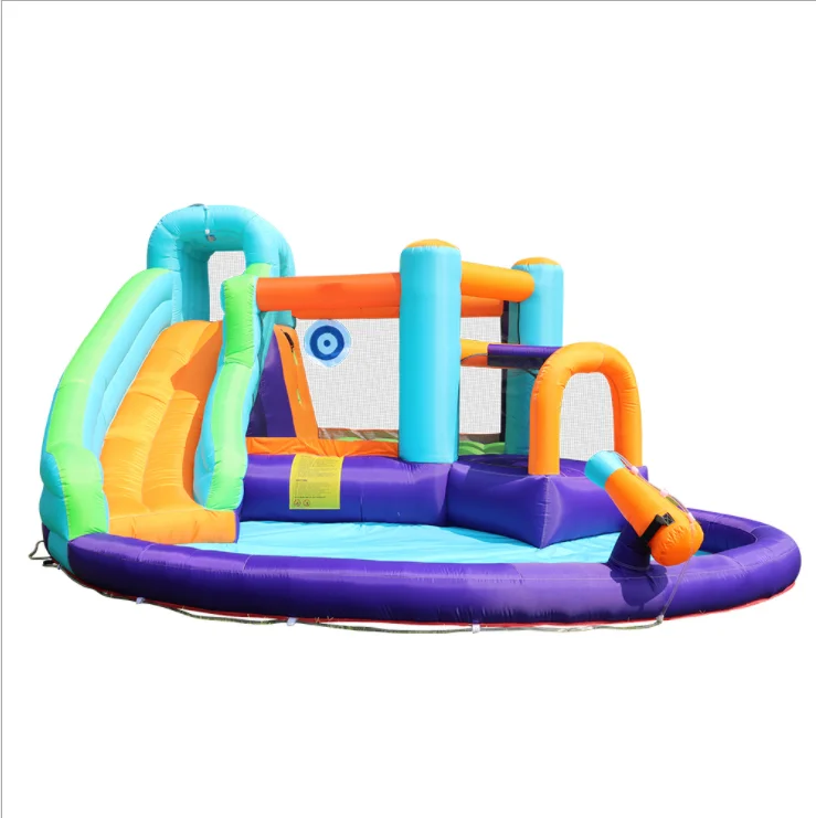 
Portable PVC Bounce Jump Castle Blue Crush Inflatable Water Slide With Plunge Pool Water Park 