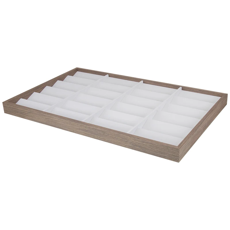 High Quality Black Walnut Wooden 24 Glasses Sunglasses Eyeglasses cases Sales Display Tray Ladder Props