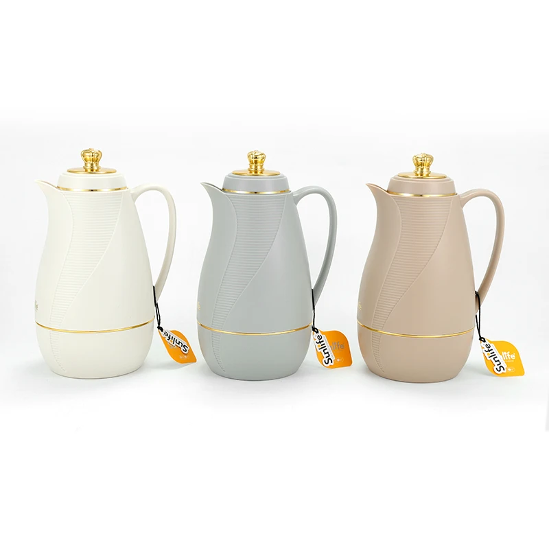 Sunlife 1000ml New arrival Arabic Style Plastic Body Thermos Coffee OEM accepted arabian coffee pot
