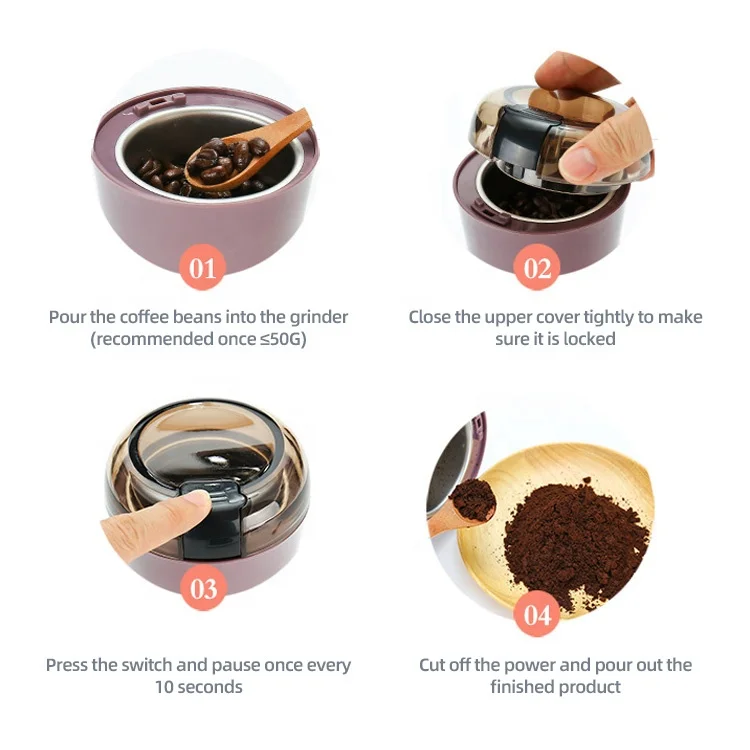 Маленькая домашняя кухонная мини-кофемолка для специй, кофейных зерен, Умная Автоматическая электрическая кофемолка для эспрессо