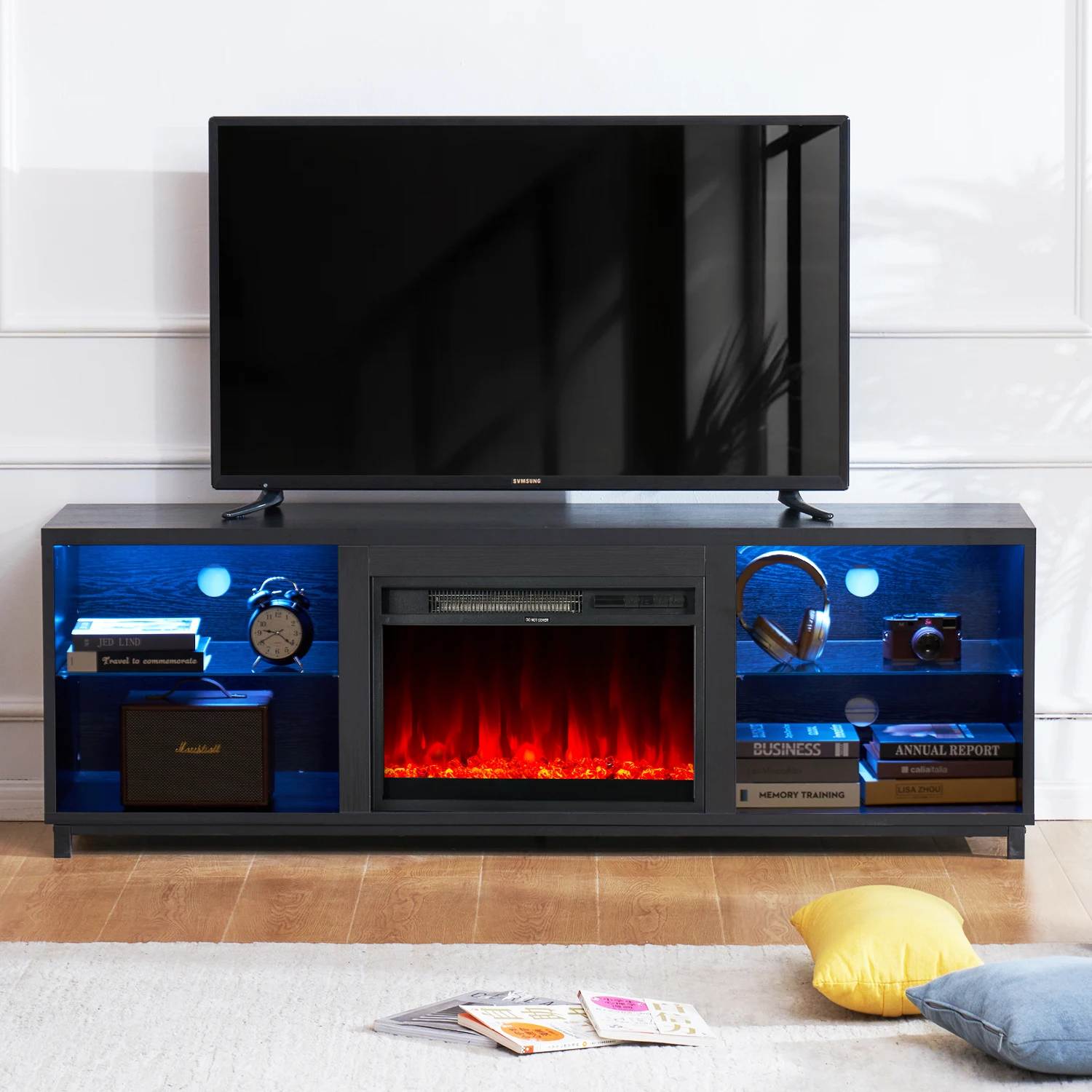 Modern Panel Wood TV Stand and Coffee Table Versatile Furniture for Home Living Room Bedroom Hotel or Apartment Use